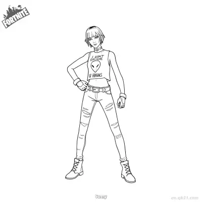 Free printable Sunny 02 Coloring Page - Free PDF Printable Fortnite Coloring Sheets coloring page